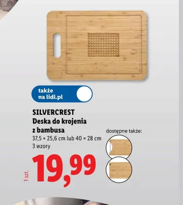 Deska do krojenia z bambusa 37,5x25,6 cm Silvercrest promocja w Lidl