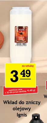 Wkład do zniczy olejowy Ignis promocja w Gram Market