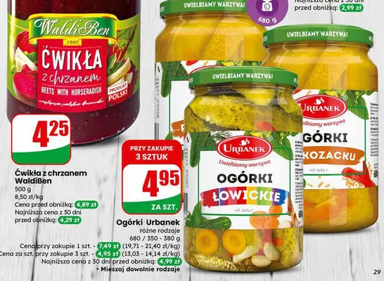 Ogórki różne rodzaje promocja w Dino