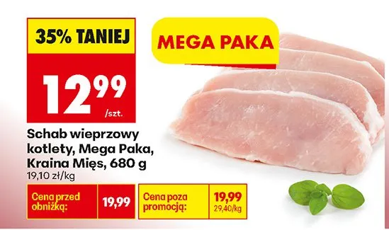 Schab wieprzowy kotlety, Mega Paka promocja w Biedronka