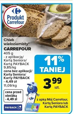 Chleb wieloziarnisty CARREFOUR 405g promocja w Carrefour