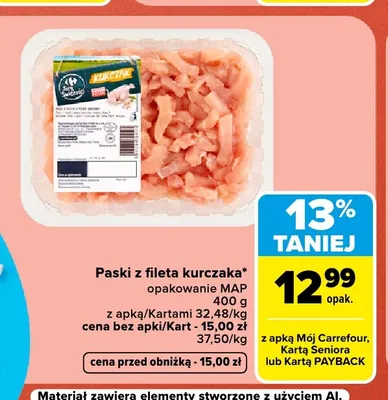 Paski z fileta kurczaka promocja w Carrefour