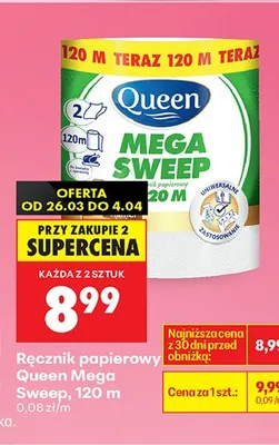 Ręcznik papierowy Queen Mega Sweep promocja w Biedronka