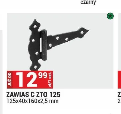 Zawias C ZTO 125 125x40x160x2,5mm promocja w Merkury Market