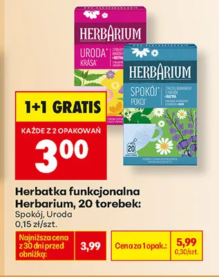 Herbatka funkcjonalna Herbarium Spokój promocja w Biedronka