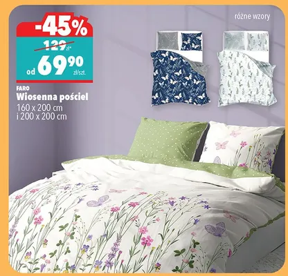 Pościel wiosenna 160 x 200 cm i 200 x 200 cm różne wzory promocja w Biedronka