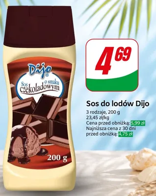 Sos do lodów o smaku czekoladowym Dijo promocja w Dino