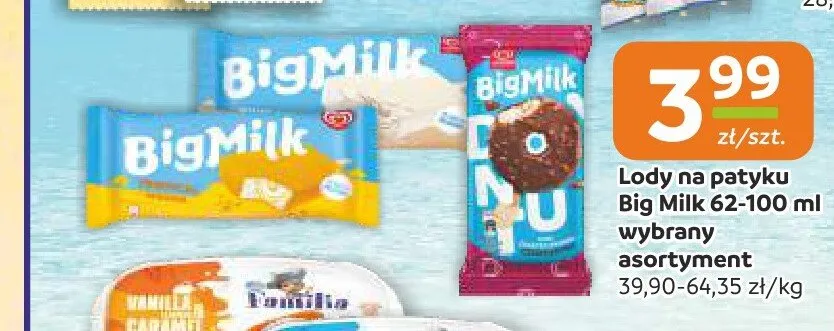 Lody na patyku Big Milk promocja w Społem Częstochowa