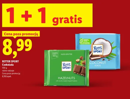 Czekolada Hazelnuts Ritter Sport promocja w Lidl
