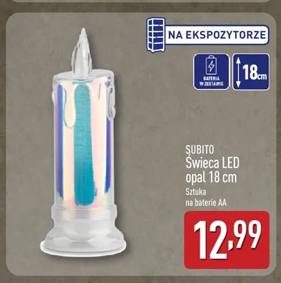 Świeca LED opal 18 cm Subito promocja w Aldi