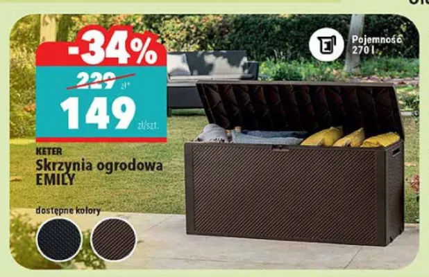 Skrzynia ogrodowa EMILY KETER 270l promocja w Biedronka