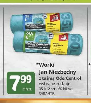 Worki z taśmą OdorControl 35 l Jan Niezbędny promocja w Marketvita