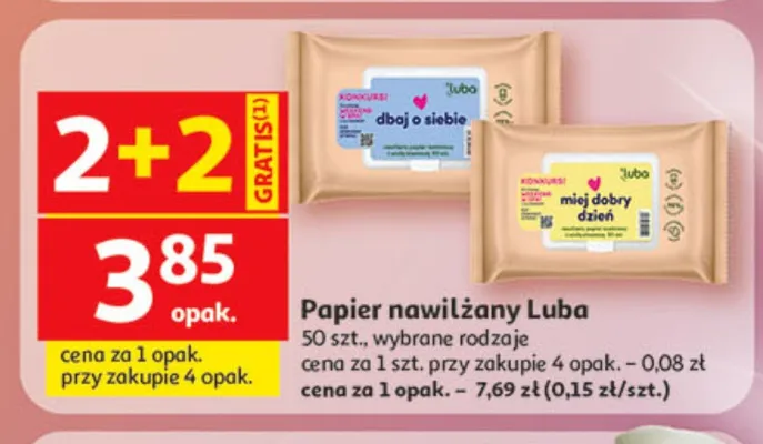 Papier nawilżany Luba promocja w Auchan