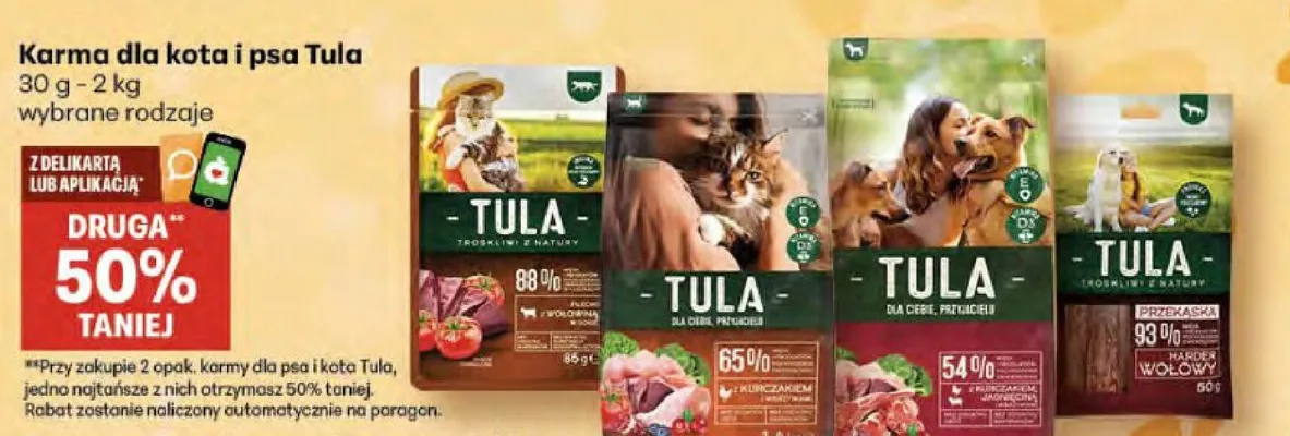 Karma dla kota i psa Tula promocja w Delikatesy Centrum