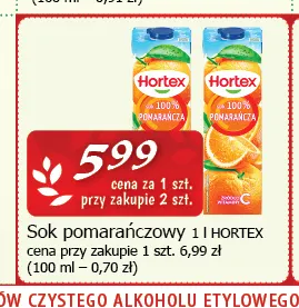 Sok pomarańczowy Hortex promocja w CEZAR Delikatesy