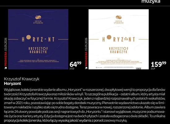 Płyta LP Krzysztof Krawczyk Horyzont Życia Edycja Specjalna 2LP promocja w Empik