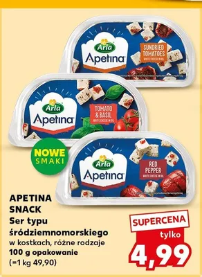 Ser typu śródziemnomorskiego w kostkach Apetina Snack z pomidorami i bazylią promocja w Kaufland