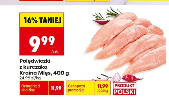 Polędwiczki z kurczaka Kraina Mięs promocja w Biedronka