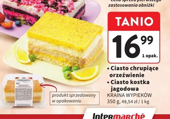 Ciasto chrupiące orzeźwienie Kraina Wypieków promocja w Intermarche