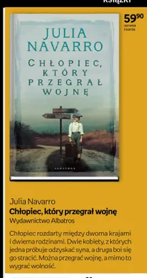 Książka Chłopiec, który przegrał wojnę Julia Navarro promocja w Empik