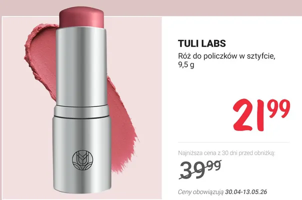 Róż do policzków w sztyfcie Tuli Labs promocja w Rossmann