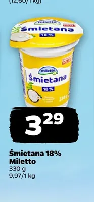 Śmietana Miletto 18% promocja w Netto