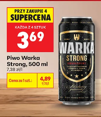 Piwo Warka Strong promocja w Biedronka