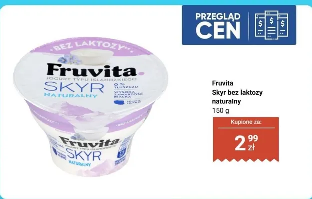 Jogurt Skyr bez laktozy naturalny promocja w Biedronka