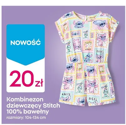 Kombinezon dziewczęcy Stitch 100% bawełny rozmiary 104-134cm promocja w Pepco