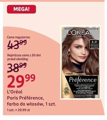 Farba do włosów Préférence L'Oréal Paris promocja w Rossmann