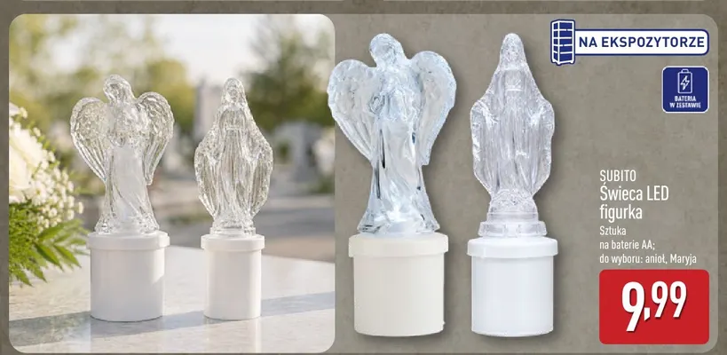 Świeca LED figurka anioł Subito promocja w Aldi