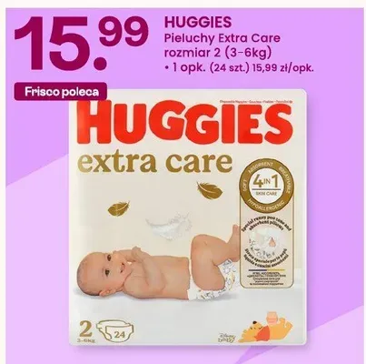 Pieluchy Huggies Extra Care rozmiar 2 (3-6kg) promocja w Frisco