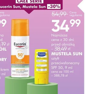 Eucerin oil control SPF 50+ dry touch żel-krem ochronny promocja w Super-Pharm