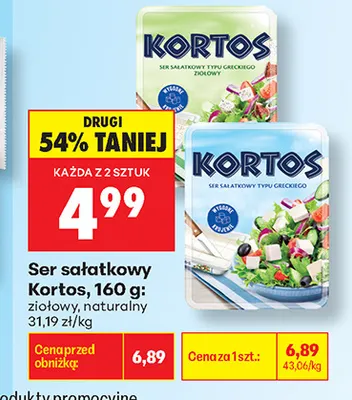 Ser sałatkowy Kortos naturalny promocja w Biedronka