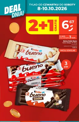 Batony Kinder Bueno White 3-pak promocja w Dealz