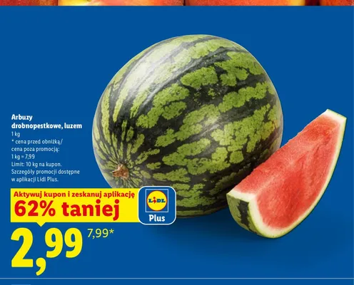 Arbuzy drobnopestkowe luzem promocja w Lidl