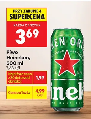 Piwo Heineken promocja w Biedronka