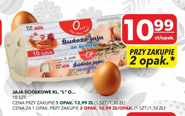 Jaja ściółkowe kl. "L" o... promocja w Top Market