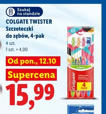 Szczoteczki do zębów Twister 4-pak Colgate promocja w Lidl