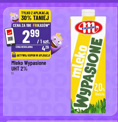 Mleko UHT Wypasione Mlekovita 2% promocja w POLOmarket