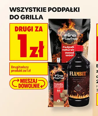 Podpałka naturalna 64 kostki Fire & Flame promocja w Biedronka