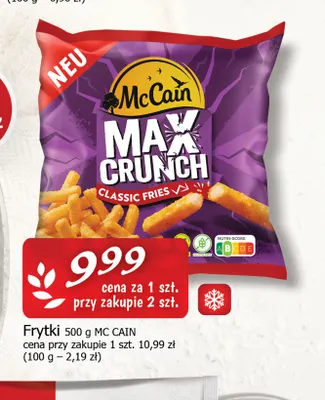 Frytki Max Crunch Classic Fries McCain promocja w CEZAR Delikatesy