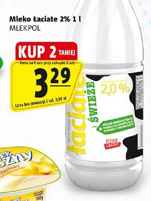Mleko Łaciate 2% Mlekpol promocja w Prim Market