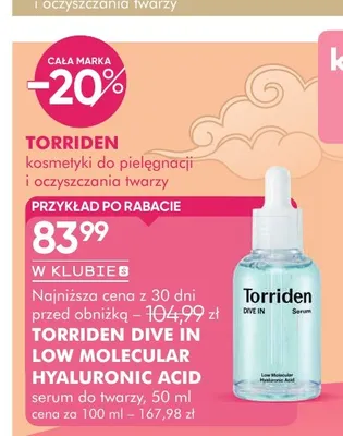 Serum do twarzy Torriden Dive In Low Molecular Hyaluronic Acid promocja w Super-Pharm