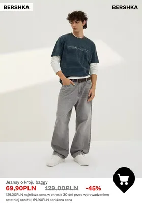 Jeansy o kroju baggy Bershka promocja w Bershka