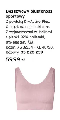 Bezszwowy biustonosz sportowy Tchibo promocja w Tchibo