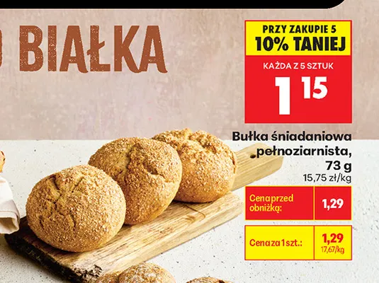 Bułka śniadaniowa pełnoziarnista promocja w Biedronka