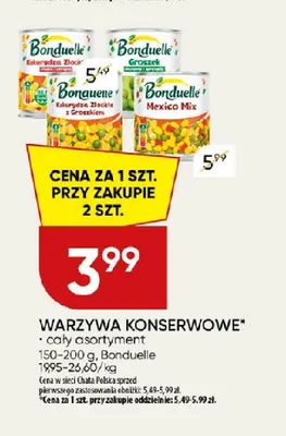 Warzywa konserwowe Bonduelle promocja w Chata Polska