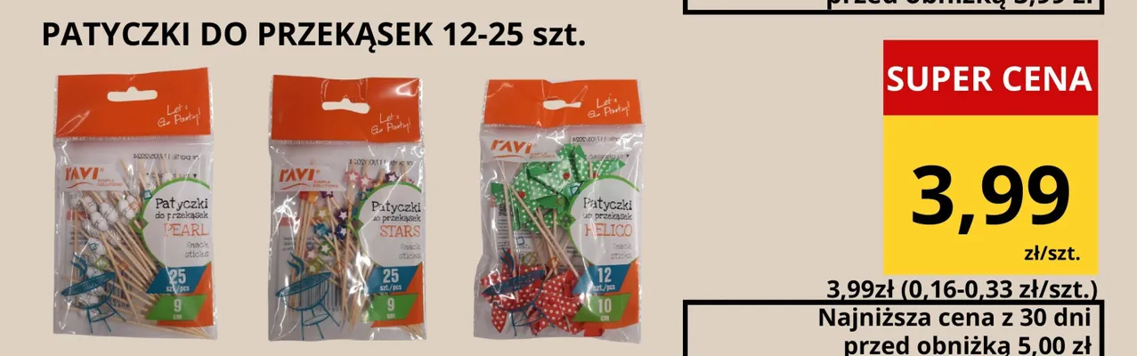 Patyczki do przekąsek Ravi promocja w Supeco