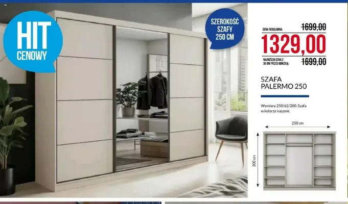 Szafa Palermo 250 promocja w Abra Meble